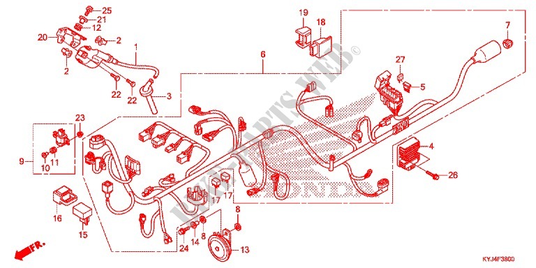 FAISCEAU DES FILS (CBR250R) pour Honda CBR 250 R 2013