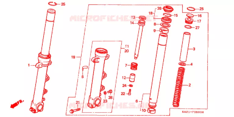 FOURCHE Honda MOTO 250 CBR 1995  CBR250RRR_II