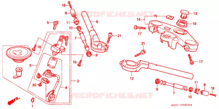 GUIDON - TE DE FOURCHE Honda MOTO 250 CBR 1996  CBR250RRR_II