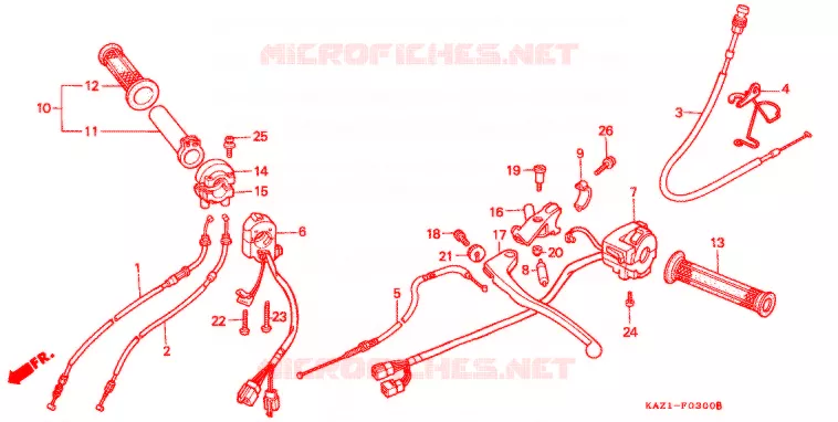 LEVIER DE GUIDON - CABLE - COMMODO Honda MOTO 250 CBR 1996  CBR250RRR_II