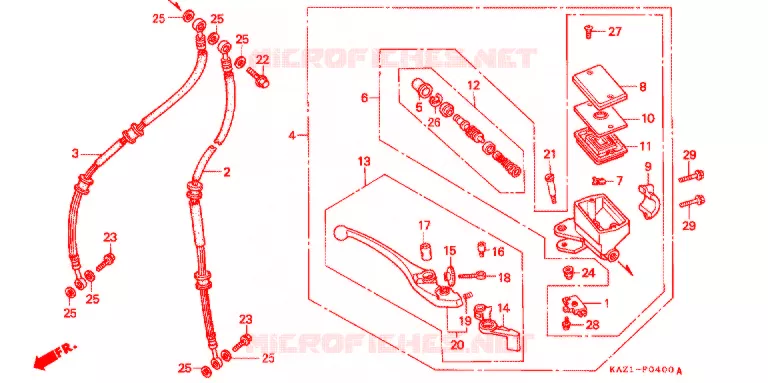 MAITRE CYLINDRE DE FREIN AVANT Honda MOTO 250 CBR 1994  CBR250RRR_II