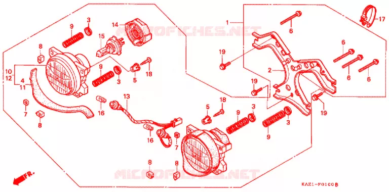 PHARE Honda MOTO 250 CBR 1996  CBR250RRR_II