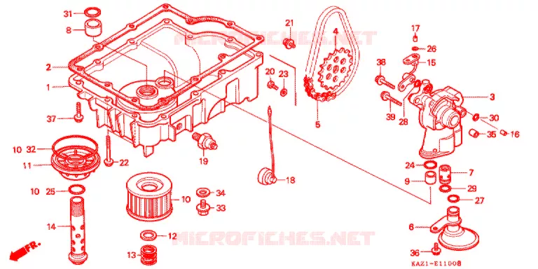 POMPE A HUILE - CARTER D'HUILE Honda MOTO 250 CBR 1996  CBR250RRR_II
