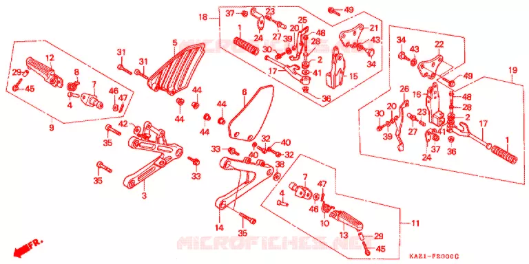 REPOSE PIED Honda MOTO 250 CBR 1994  CBR250RRR_II