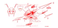 AUTOCOLLANTS (4) pour Honda CBR 600 RR RED 2011