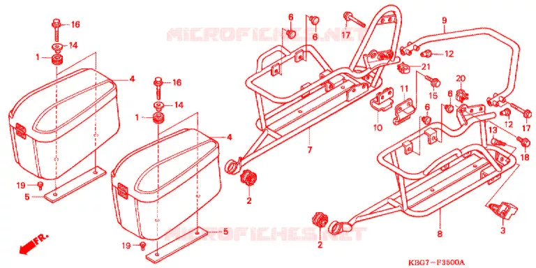 VALISES Honda MOTO 250 CB 2004  CB250P4