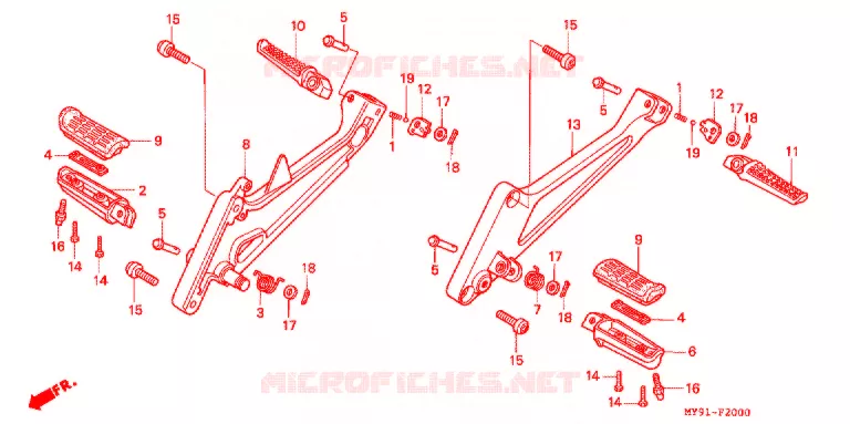 REPOSE PIED Honda MOTO 400 CB 1994  CB400F2R_III
