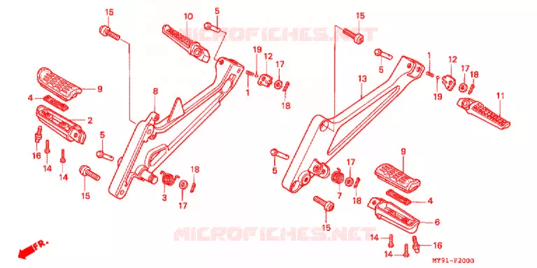 REPOSE PIED Honda MOTO 400 CB 1995  CB400F2S