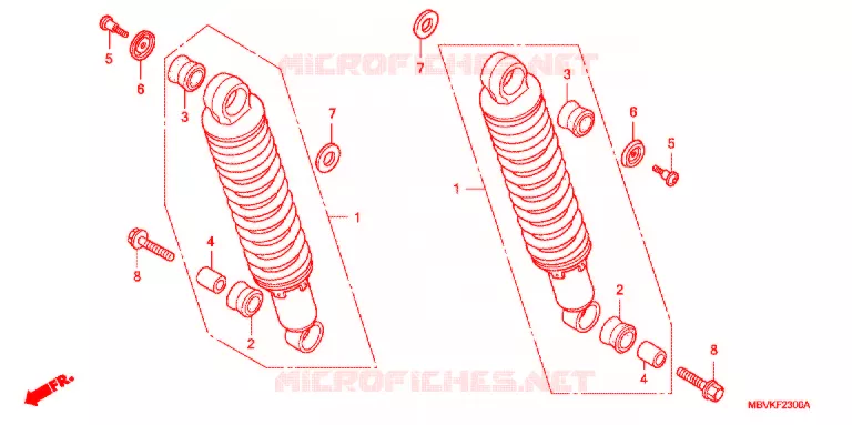 AMORTISSEUR ARRIERE Honda MOTO 400 CB 2002  CB400SS2