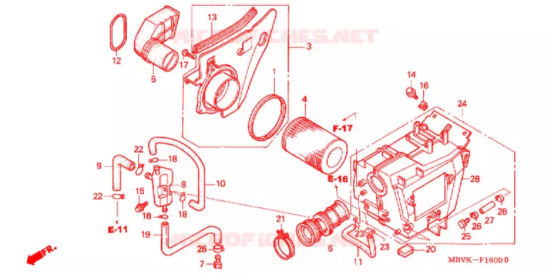 FILTRE A AIR Honda MOTO 400 CB 2003  CB400SS2