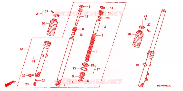 FOURCHE Honda MOTO 400 CB 2003  CB400SS2_III