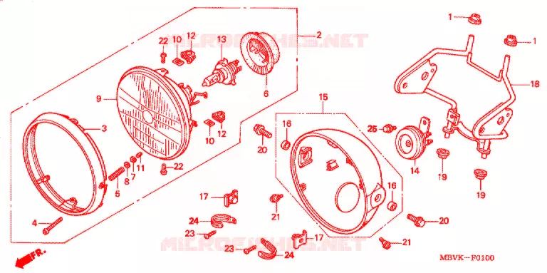 PHARE Honda MOTO 400 CB 2005  CB400SS4