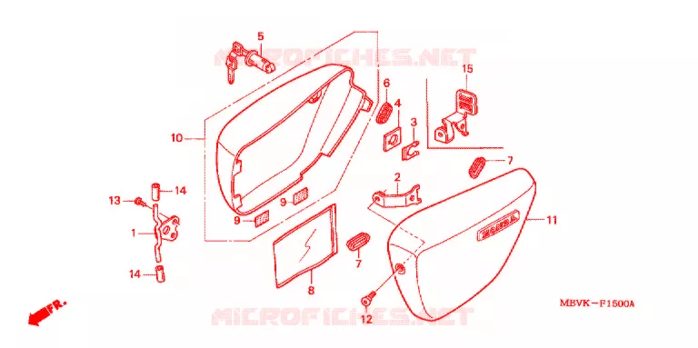 COUVERCLES LATERAUX Honda MOTO 400 CB 2007  CB400SS7