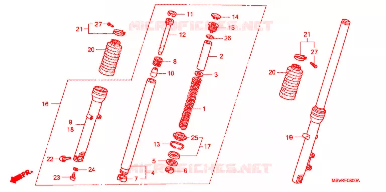FOURCHE Honda MOTO 400 CB 2007  CB400SS7