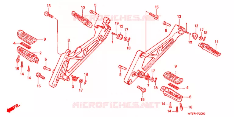 REPOSE PIED Honda MOTO 400 CB 1998  CB400F3W
