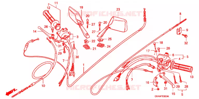 COMMODOS - POIGNEES Honda SCOOTER 80 ELITE 2004  CH804_A