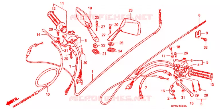 COMMODOS - POIGNEES Honda SCOOTER 80 ELITE 2006  CH806_A