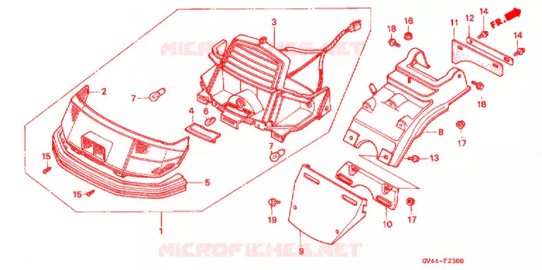 CLIGNOTANT ARRIERE Honda SCOOTER 80 ELITE 1994  CH80R