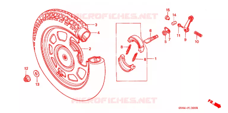 ROUE ARRIERE Honda SCOOTER 80 ELITE 1994  CH80R