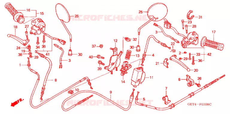 LEVIER DE GUIDON - CABLE - COMMODO Honda SCOOTER 50 METRO 2005  CHF50PS5_A