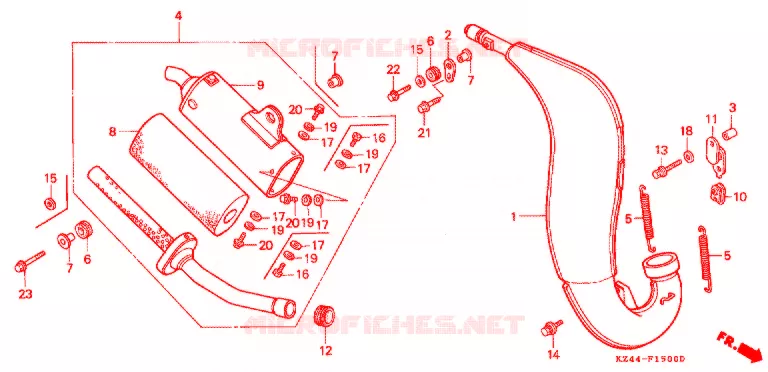 ECHAPPEMENT Honda MOTO 125 CR 1990  CR125RL