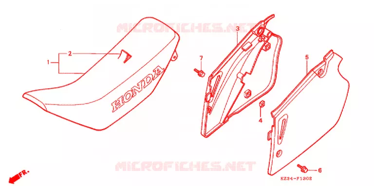 SELLE ('95,'96) Honda MOTO 250 CR 1996  CR250RT