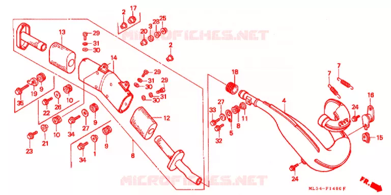 ECHAPPEMENT Honda MOTO 500 CR 1997  CR500RV