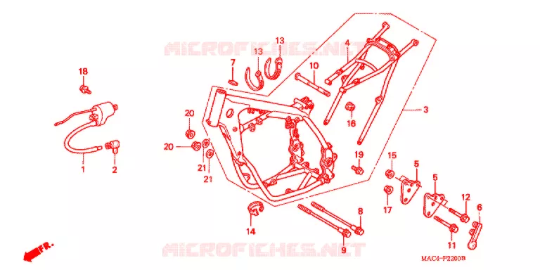 CADRE Honda MOTO 500 CR 2000  CR500RY