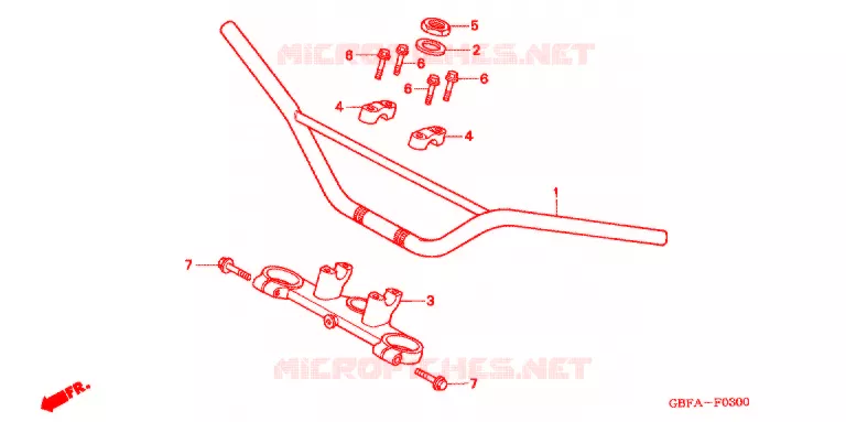 GUIDON Honda MOTO 80 CR 2001  CR80RB1
