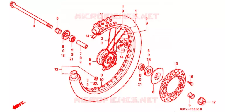 ROUE AVANT Honda MOTO 80 CR 1996  CR80RBT