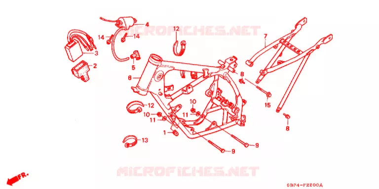 CADRE Honda MOTO 80 CR 1997  CR80RBV