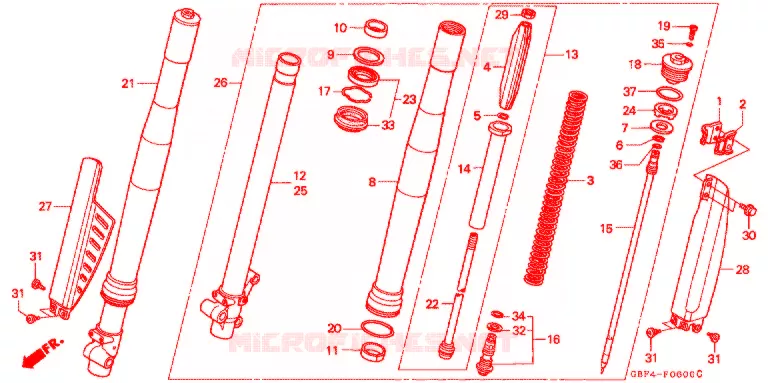 FOURCHE Honda MOTO 80 CR 1997  CR80RBV