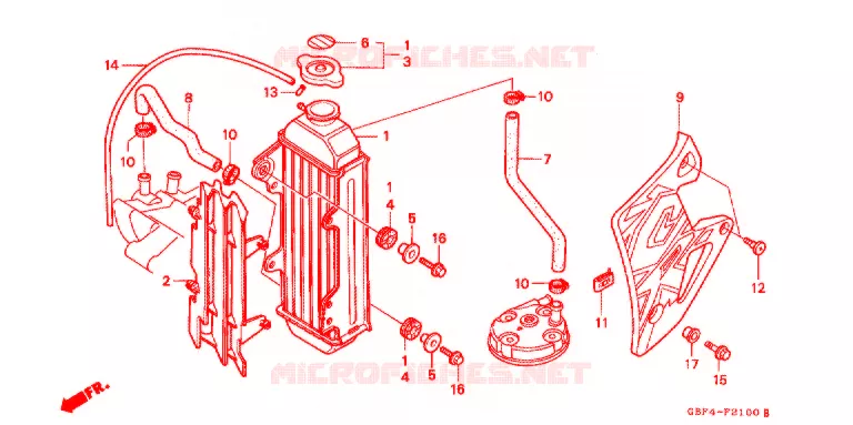RADIATEUR Honda MOTO 80 CR 1999  CR80RBX