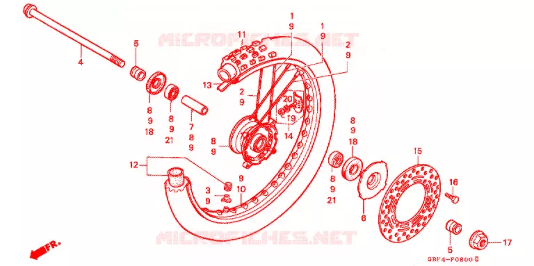 ROUE AVANT Honda MOTO 80 CR 1999  CR80RBX