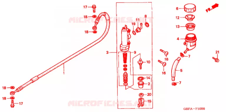 MAITRE-CYLINDRE DE FREIN ARRIERE Honda MOTO 80 CR 2000  CR80RBY