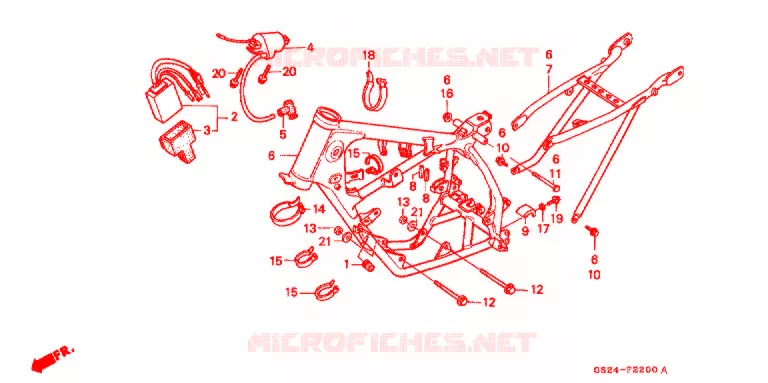 CADRE Honda MOTO 80 CR 1992  CR80RN