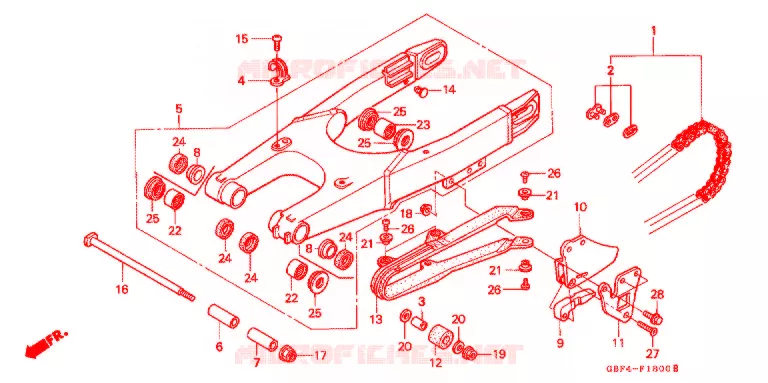 BRAS OSCILLANT Honda MOTO 80 CR 1996  CR80RT