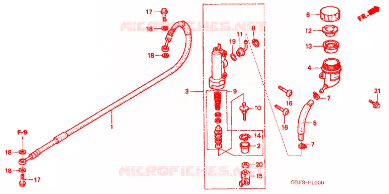 MAITRE-CYLINDRE DE FREIN ARRIERE Honda MOTO 85 CR 2003  CR85RB3