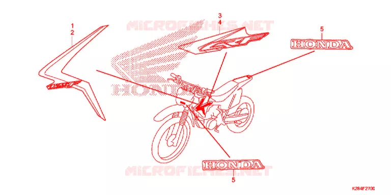 AUTOCOLLANTS Honda MOTO 125 CRF 2016  CRF125FG