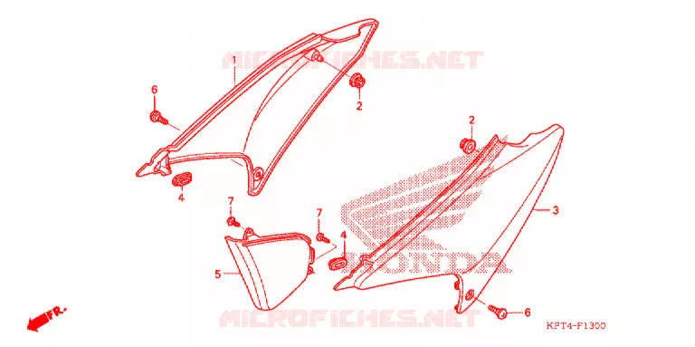 COUVERCLES LATERAUX ('03-'05) Honda MOTO 150 CRF 2004  CRF150F4