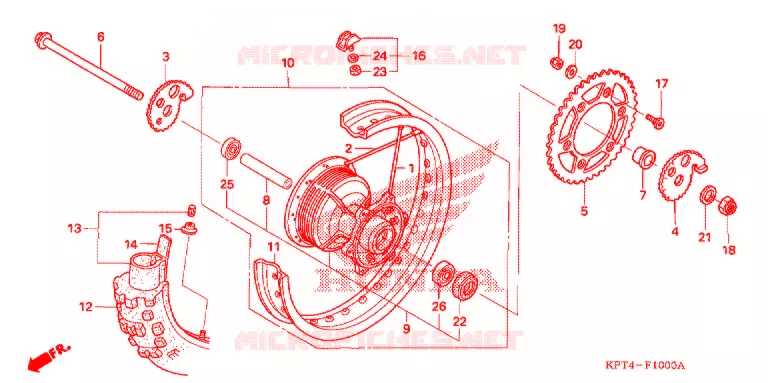 ROUE ARRIERE Honda MOTO 150 CRF 2005  CRF150F5
