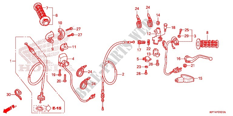 COMMODO   LEVIER   CABLE ('06 '11) pour Honda CRF 150 F 2006