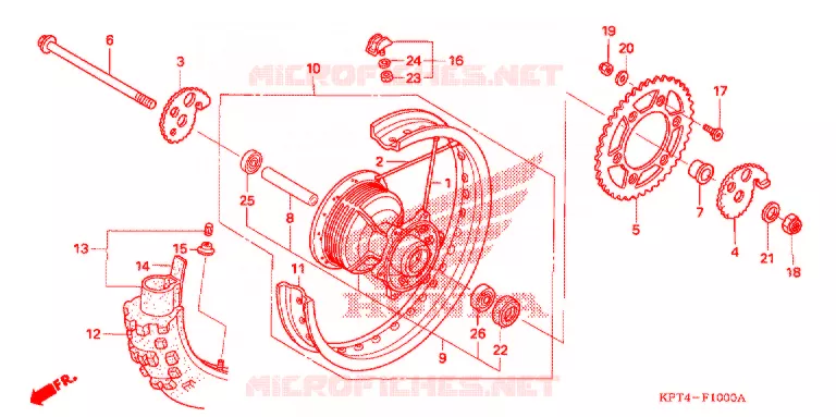 ROUE ARRIERE Honda MOTO 150 CRF 2009  CRF150F9