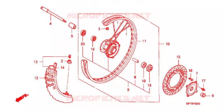 ROUE AVANT Honda MOTO 150 CRF 2009  CRF150F9