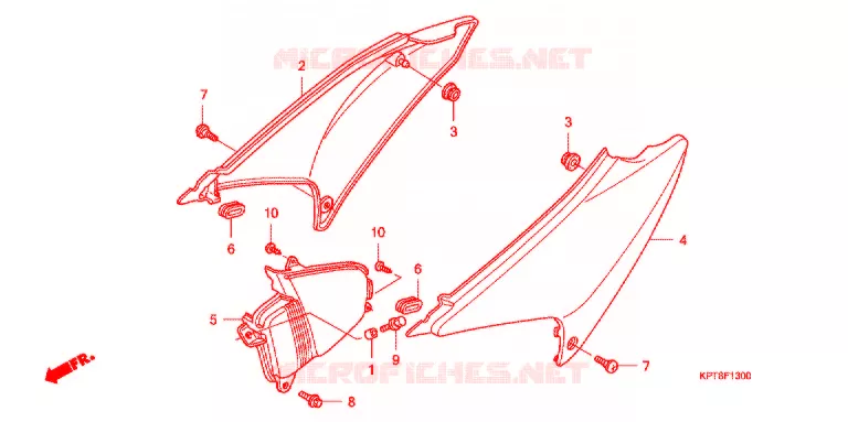 COUVERCLES LATERAUX Honda MOTO 150 CRF 2011  CRF150FB