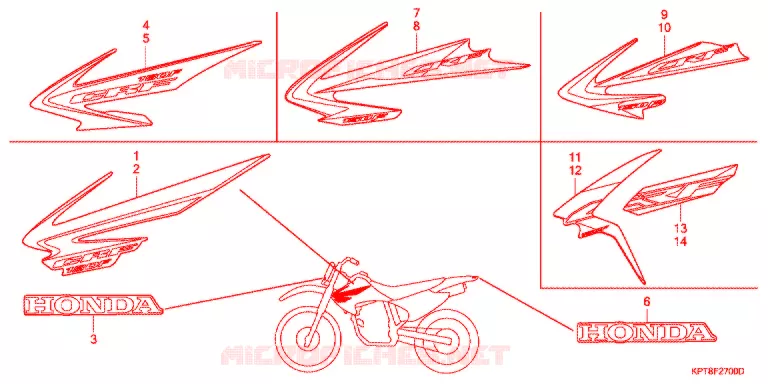 AUTOCOLLANTS Honda MOTO 150 CRF 2012  CRF150FC