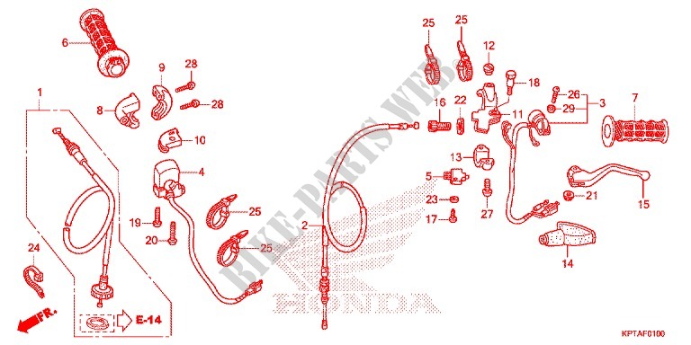 COMMODO   LEVIER   CABLE pour Honda CRF 150 F 2013