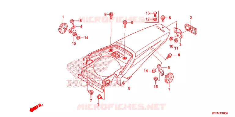 GARDE-BOUE ARRIERE Honda MOTO 150 CRF 2013  CRF150FD