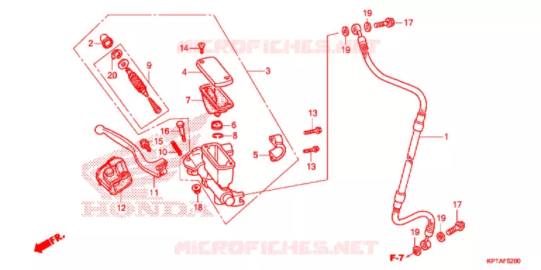 MAITRE CYLINDRE DE FREIN AVANT Honda MOTO 150 CRF 2014  CRF150FE