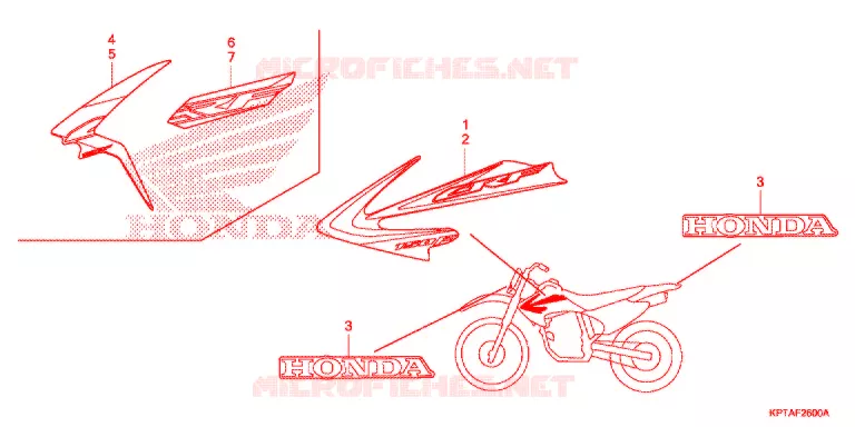 AUTOCOLLANTS Honda MOTO 150 CRF 2016  CRF150FG